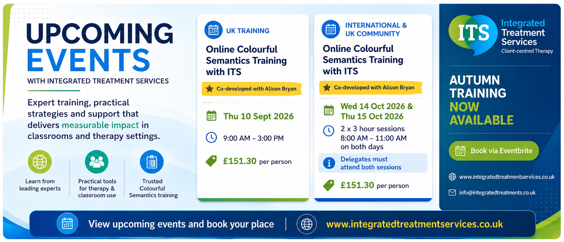 Integrated Treatment Services Upcoming Events