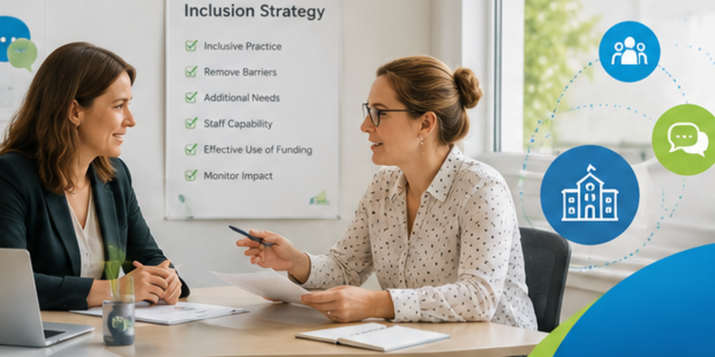 School inclusion planning meeting focused on communication support and inclusive practice.